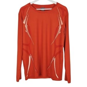 Orange Running Shirt Xcelator Outdoor Longsleeve Athletic Sports Tee, XL